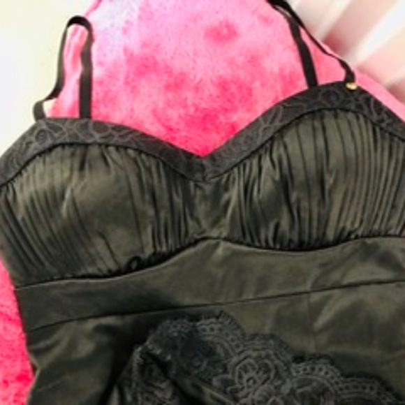 Classic Black Satin Dress, M - Picture 3 of 5